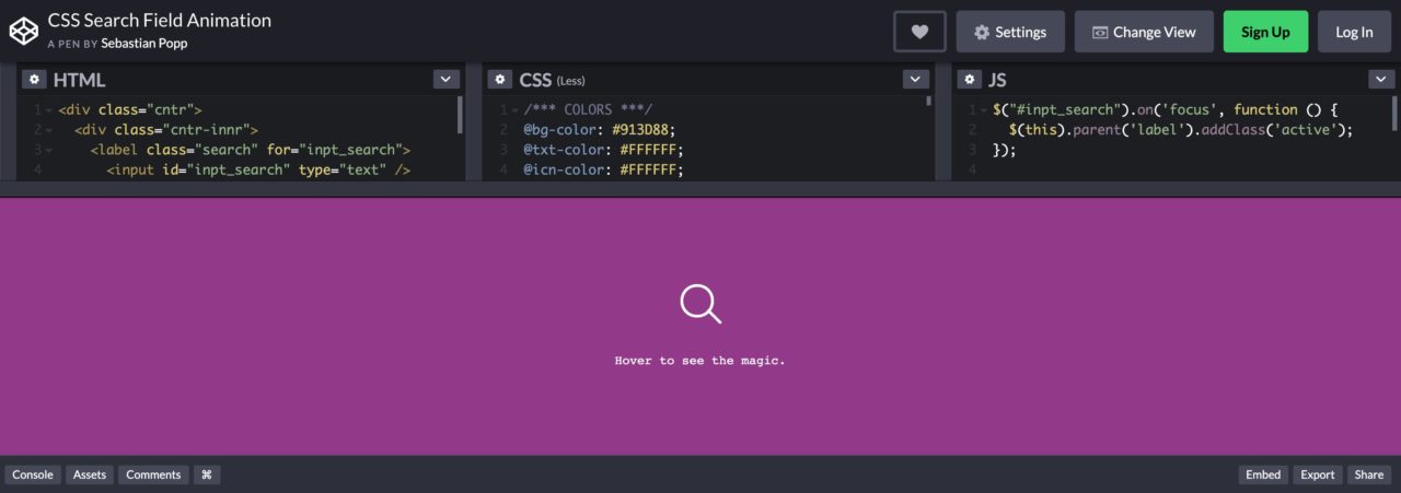 CSS Search Field Animation
