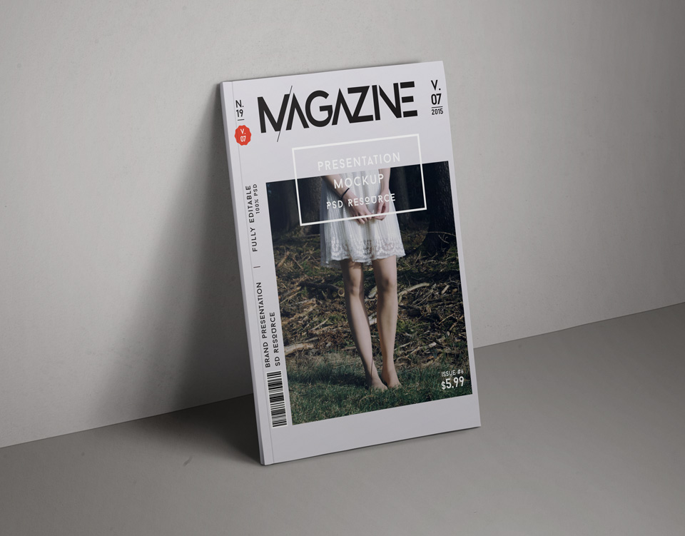 PSD Magazine Mockup Cover Vol7
