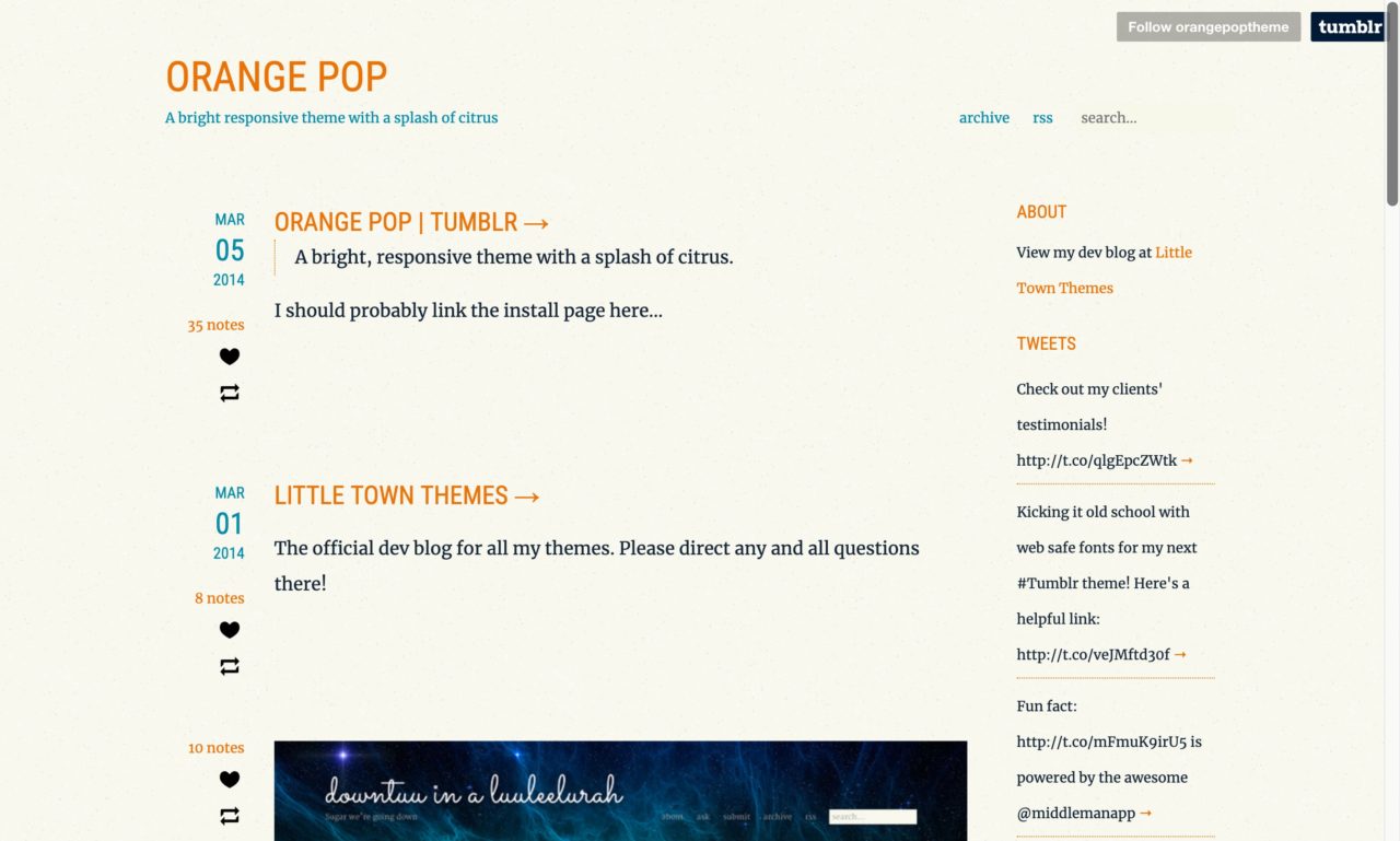 orange-pop tumblr theme
