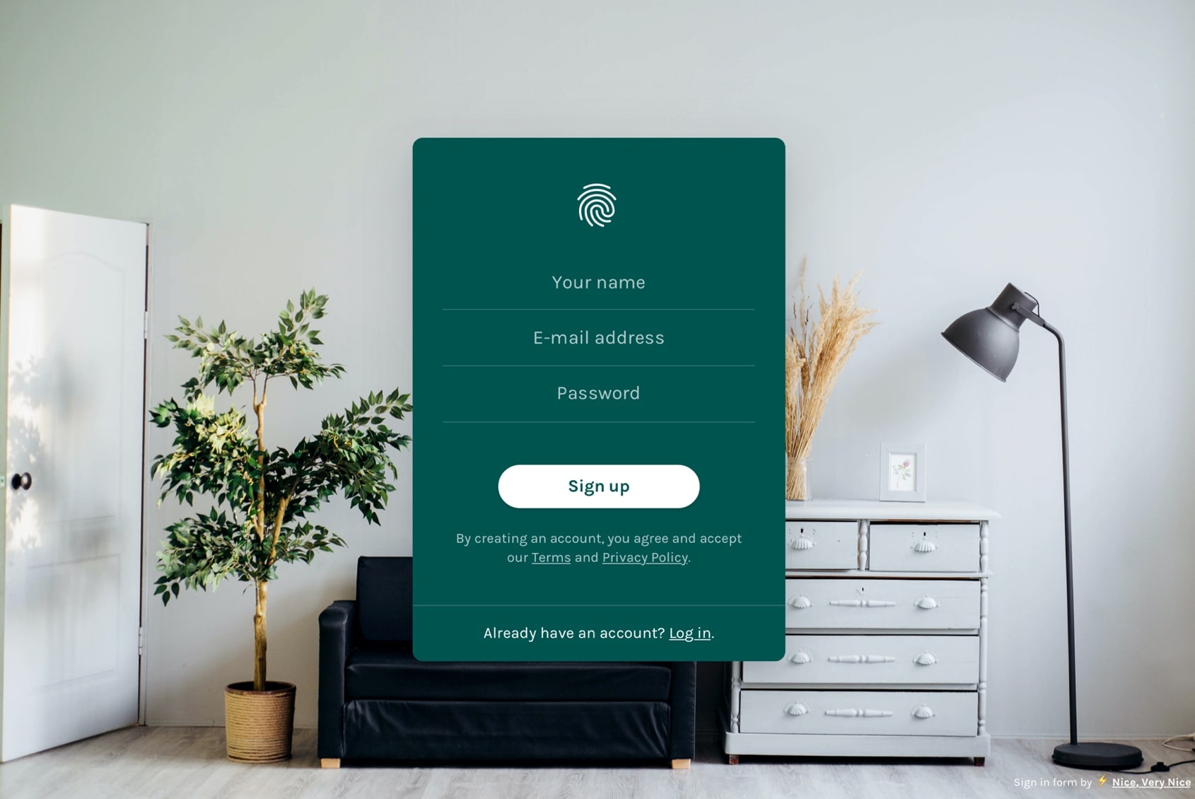 Login Page Form Template