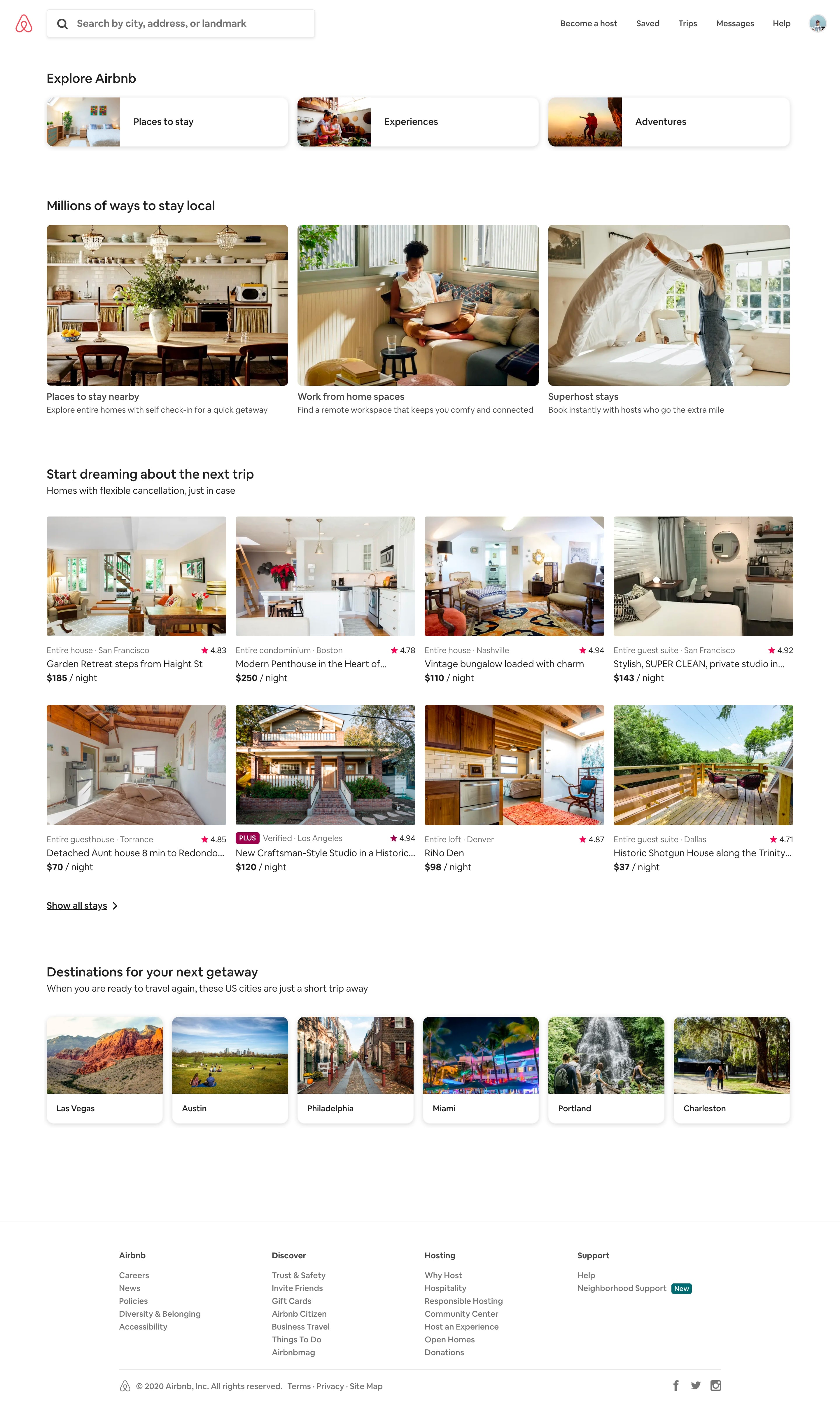 airbnb website design
