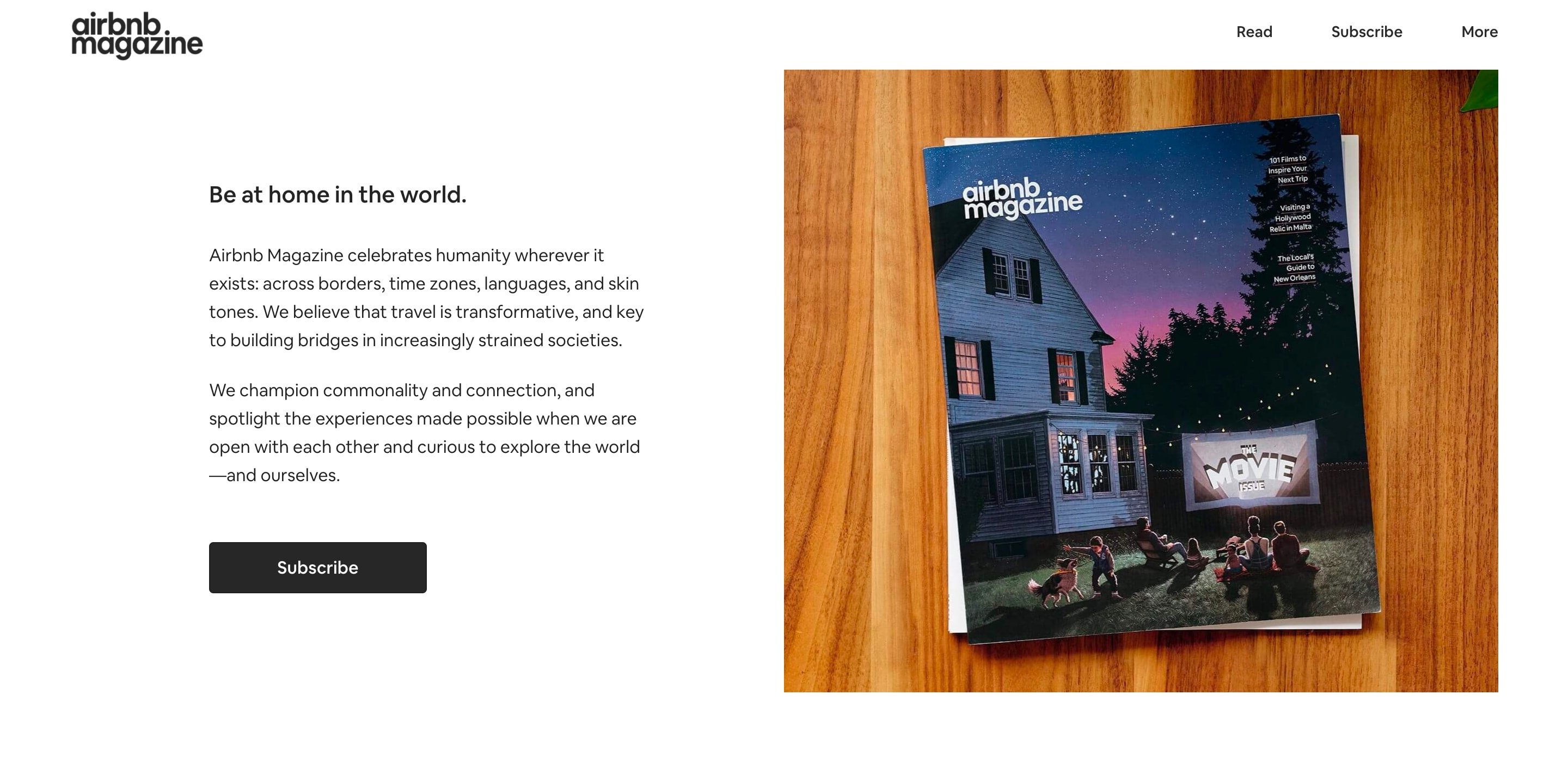 airbnb magazine website design